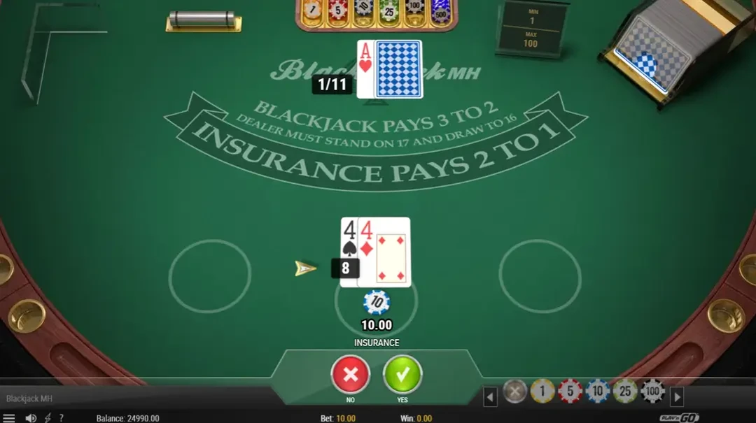 what is insurance in blackjack