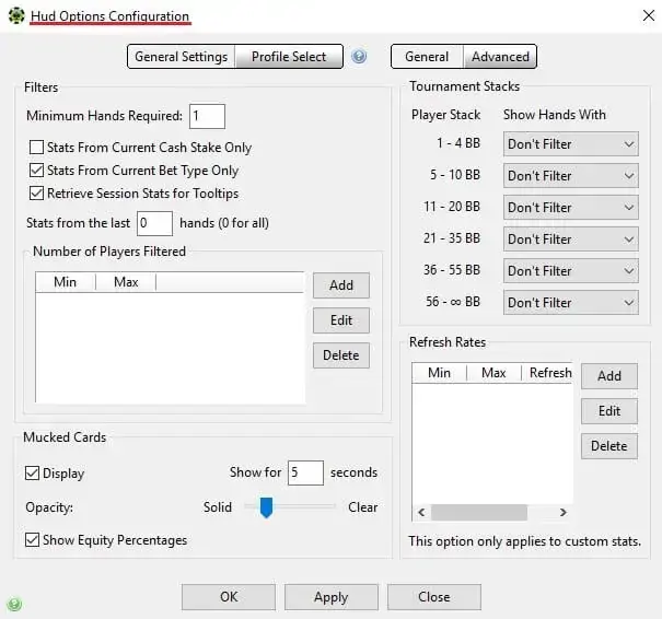 HUD options PT4