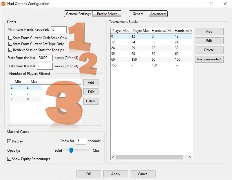 HUD options 