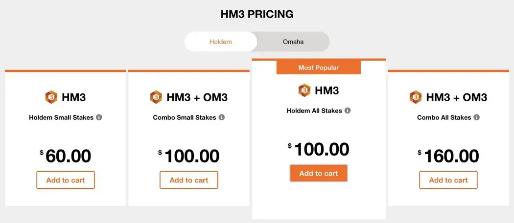 Holdem Manager 3 pricing HM3 pricing