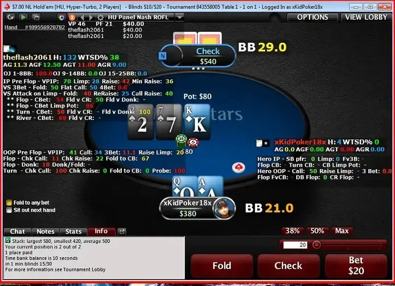 HUD Holdem Manager 2 with stats HUD Holdem Manager 2