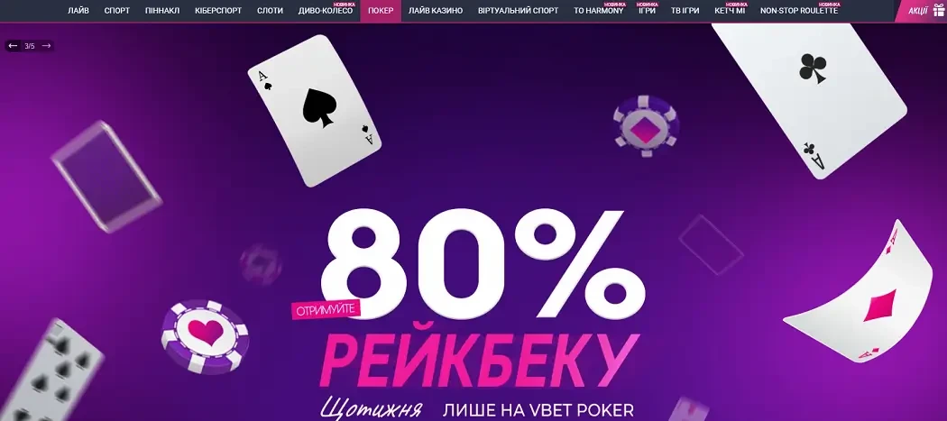 Клієнт VBET Poker
