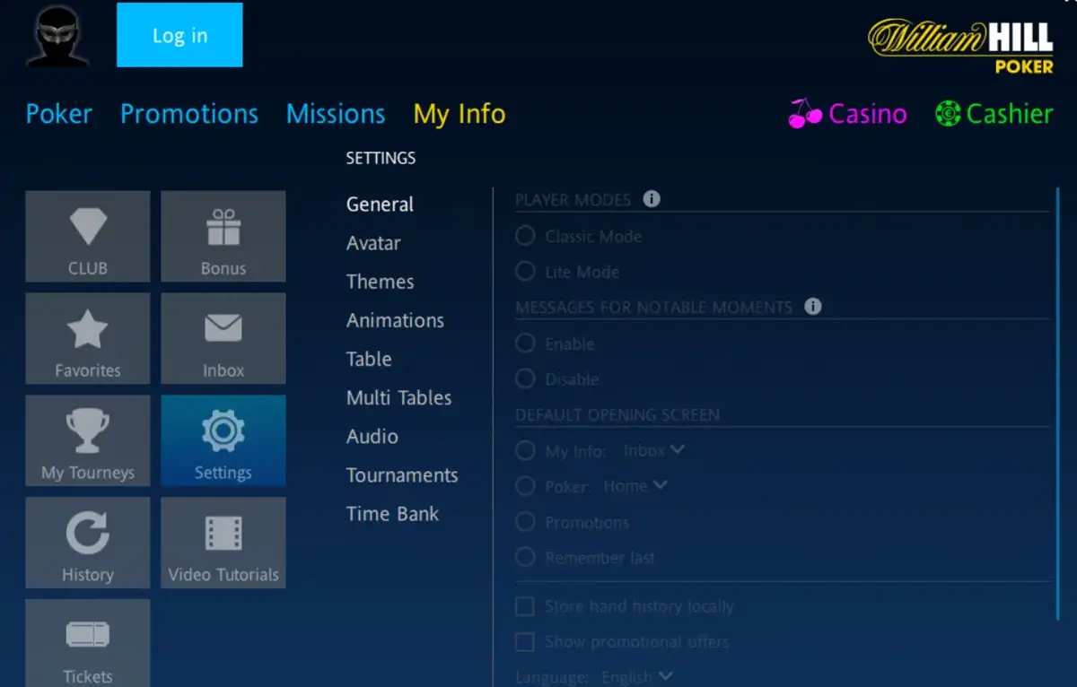 William Hill Poker client