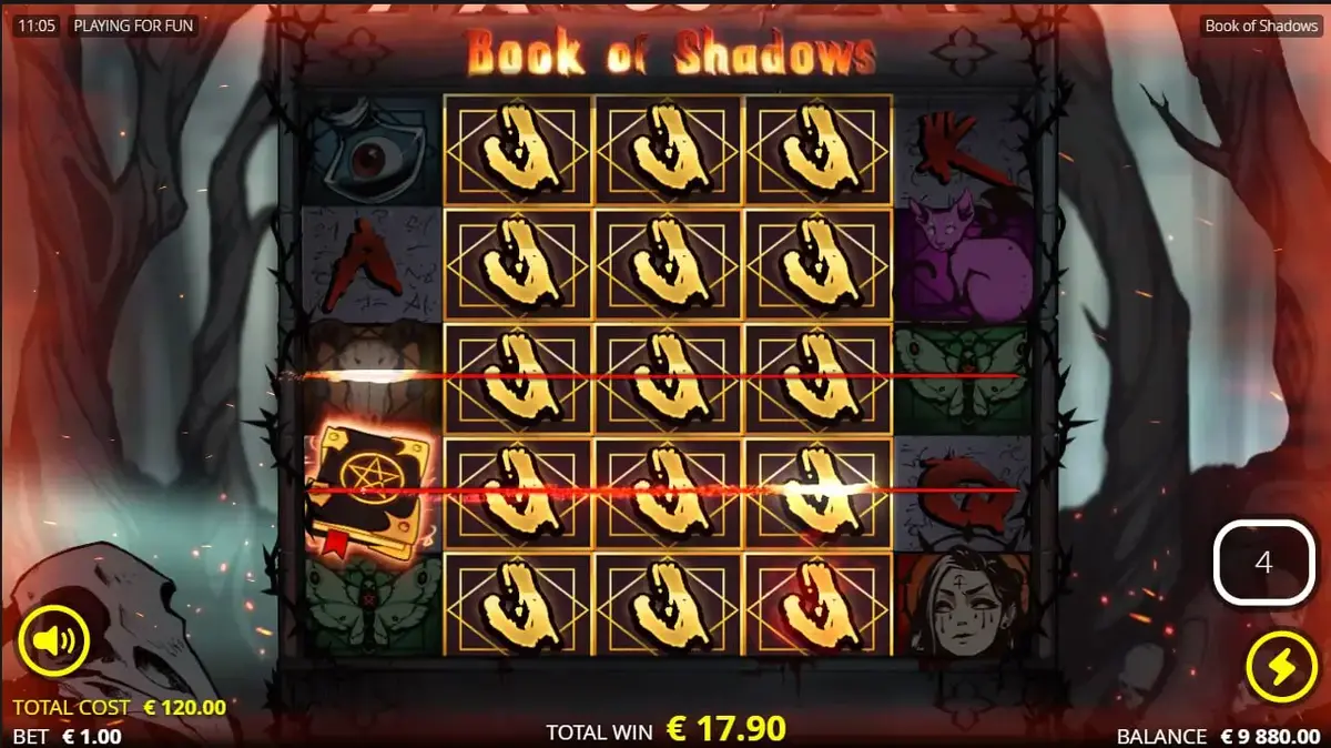 Бонусні ігри в Book of Shadows онлайн слоті